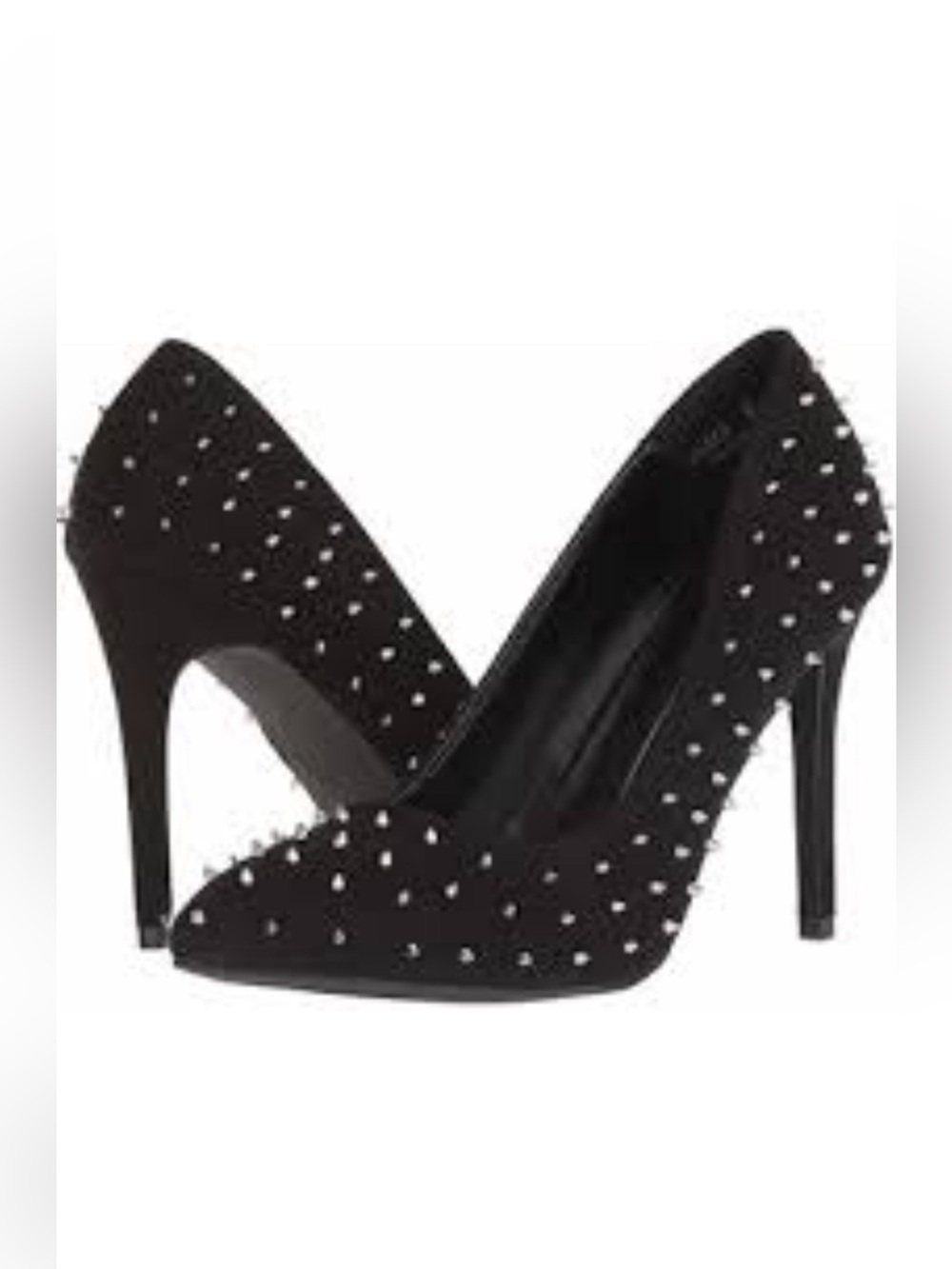 NEW REPORT JAEMON Metal Spike  Heel Pointed Toe Black Western Nightout